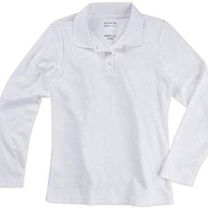 New George Boys Long Sleeve Polo Shirt White Size 8/M
